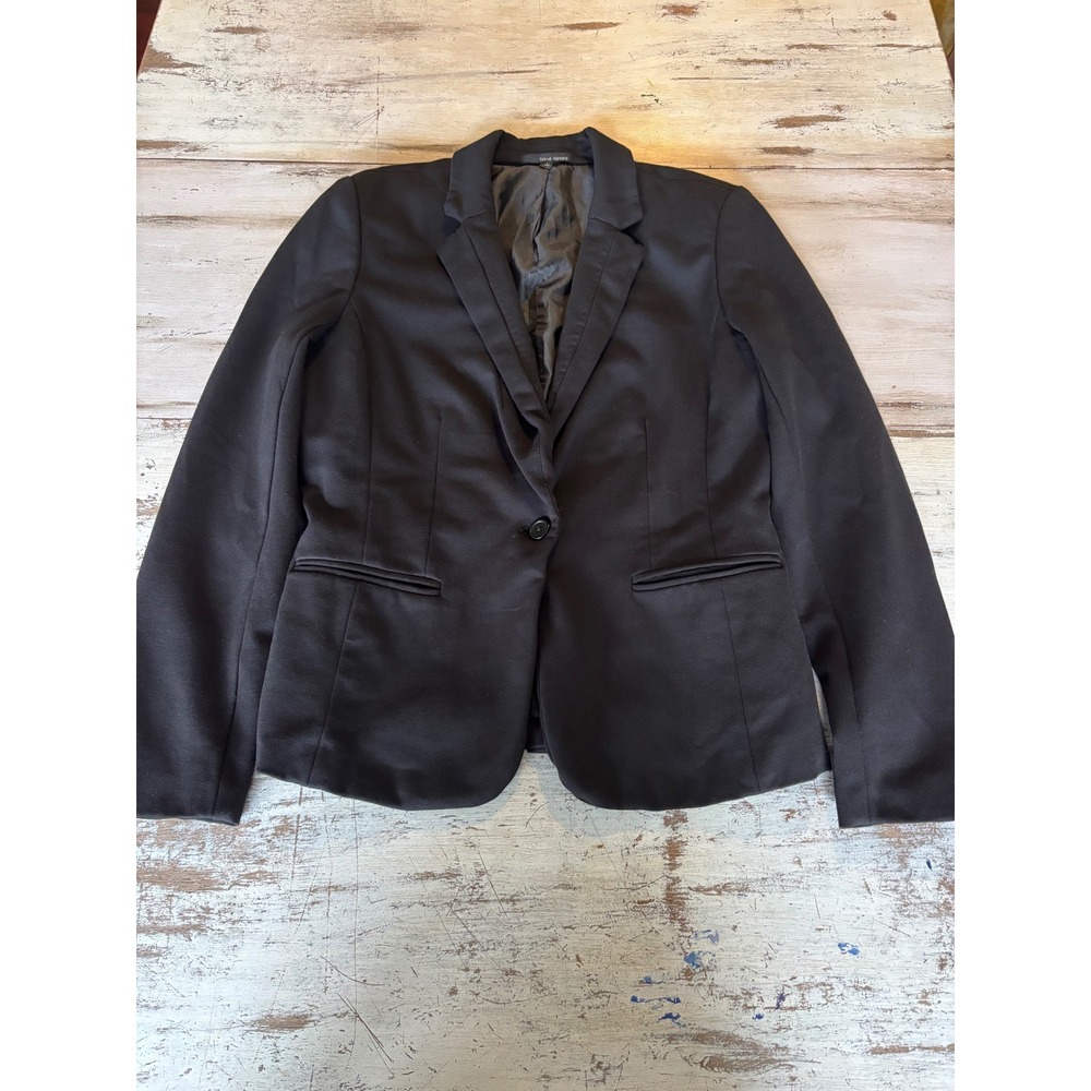 Harve Benard blazer women size 8 black single button professional tailored fit